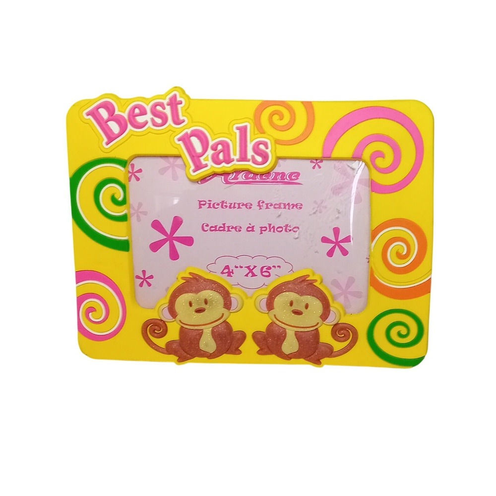 VTG Y2K Ardene 4x6 Best Pals Glitter Monkey Photo Frame Holder Girlhoodcore READ